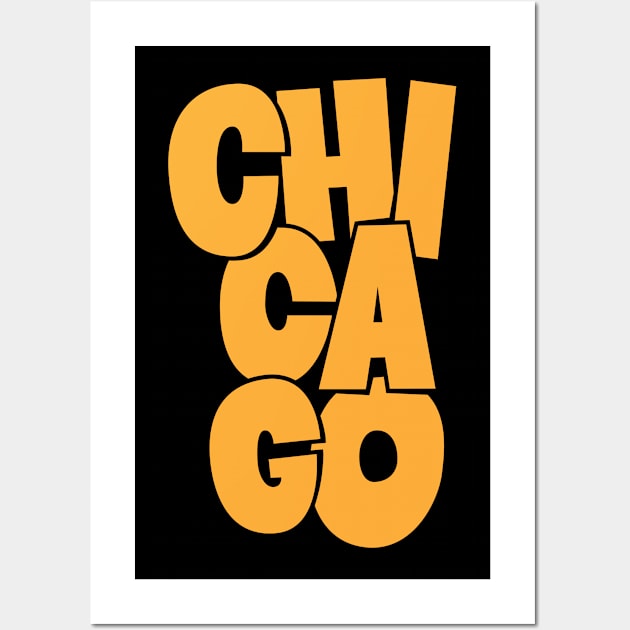 Handsketched Blockletters Chicago Design Wall Art by Boogosh